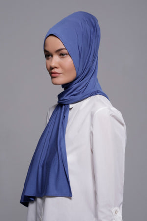 HIJAB PREMIUM JERSEY BLEU