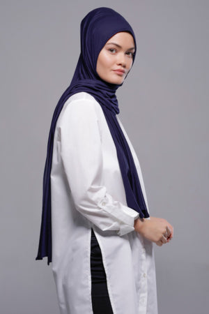 HIJAB PREMIUM JERSEY BLEU