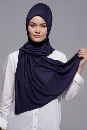 HIJAB PREMIUM JERSEY BLEU