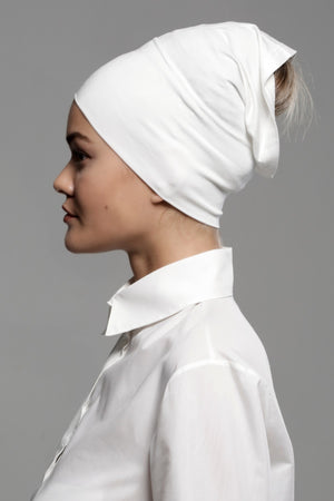 BONNET-TUBE BLANC PREMIUM JERSEY