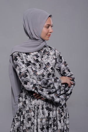 HIJAB MOUSSELINE ROYALE GRIS FALAISE