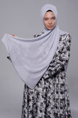 HIJAB MOUSSELINE ROYALE GRIS SOURIS