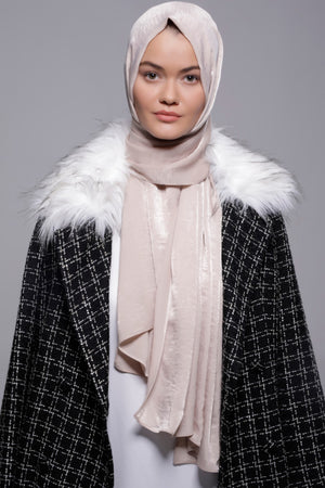 HIJAB SATIN VELOUTÉ BEIGE