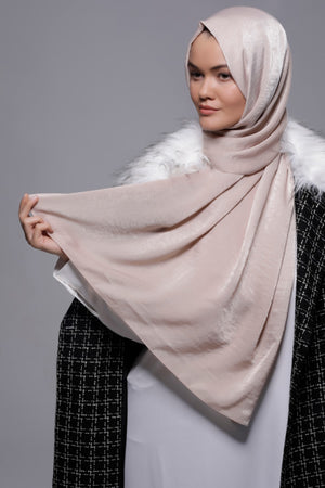 HIJAB SATIN VELOUTÉ BEIGE