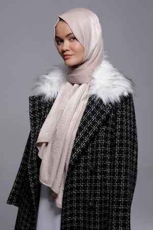 HIJAB SATIN VELOUTÉ BEIGE