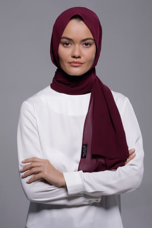 HIJAB MOUSSELINE LUXURY POURPRE