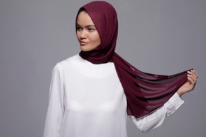 HIJAB MOUSSELINE LUXURY POURPRE