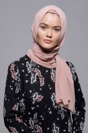 HIJAB MOUSSELINE LUXURY ROSE PASTILLA