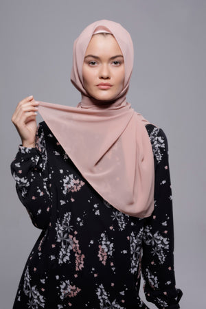 HIJAB MOUSSELINE LUXURY ROSE PASTILLA