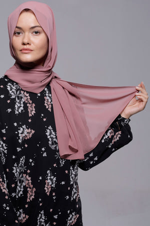 HIJAB MOUSSELINE LUXURY ROSE CRÉPUSCULE