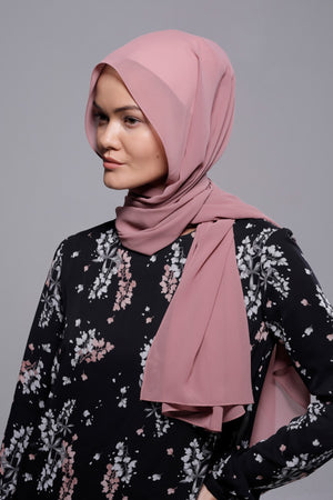 HIJAB MOUSSELINE LUXURY ROSE CRÉPUSCULE