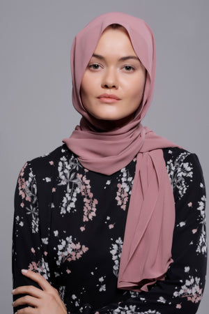 HIJAB MOUSSELINE LUXURY ROSE CRÉPUSCULE