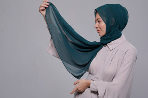 HIJAB MOUSSELINE LUXURY VERT PYRÉNÉES