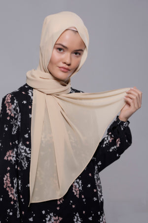 HIJAB MOUSSELINE LUXURY BEIGE