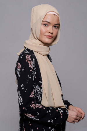 HIJAB MOUSSELINE LUXURY BEIGE